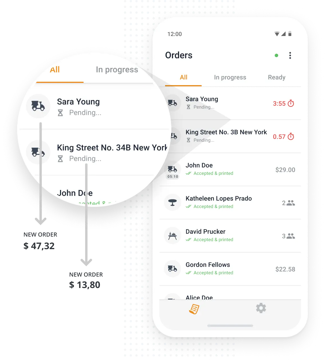 Online ordering with restaurant order taking app