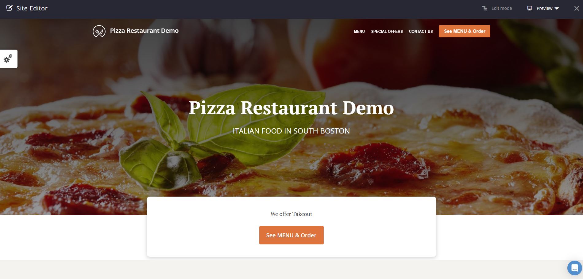 Online ordering website for restaurants